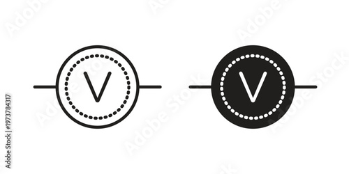 Voltmeter icon set. black Illustration for graphic and web design.