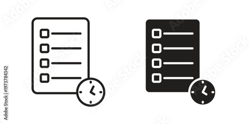 Waiting list icon set. black Illustration for graphic and web design.