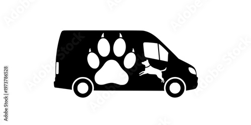 Mobile Grooming Van Pet Service Business Icon