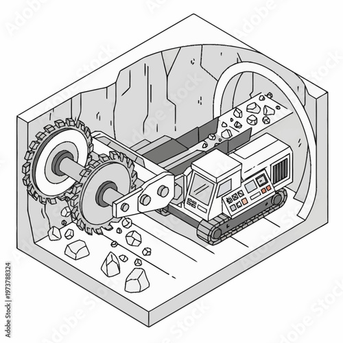 Industrial mining excavator machine equipment.
