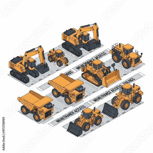 Yellow Construction Vehicles Heavy Equipment.