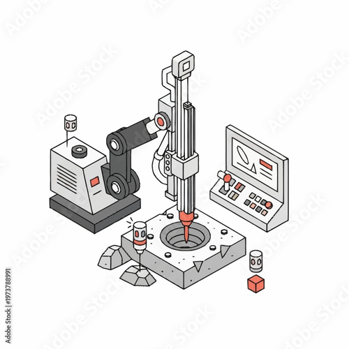 Industrial robotic arm machine tool.