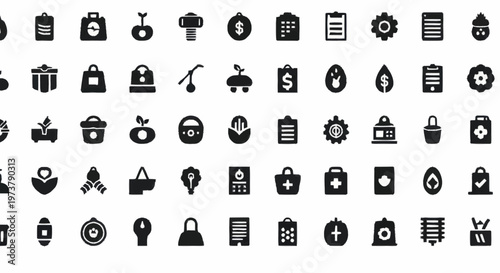 Collection of various business icons.