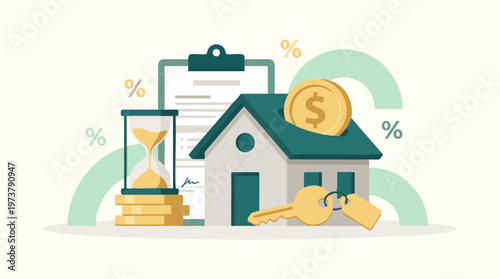 Real Estate Investment, Property Finance, and Mortgage Savings Concept