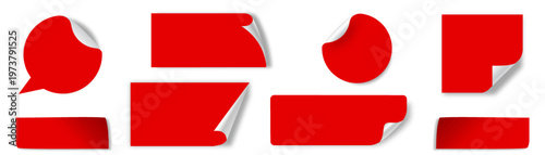 Collection of red stickers or vector sale icons. special offer, shop now, big sale, only today, sale, best price, Sale, 50 off