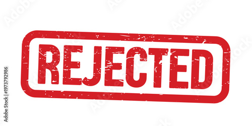 Red rejected stamp icon on white background with not approved
