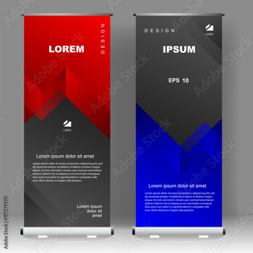 Roll up banner stand modern template design, for brochure, flyer, infographics. modern advertising. vector illustration