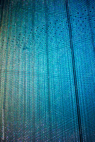 Shimmering Blue LED Light Installation Immersive Abstract Background