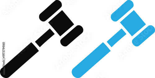 Broken gavel icon symbolizing justice law and disruption