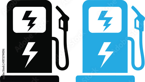 Title electric vehicle charging stations a modern energy solution for sustainable transportation description two electric vehicle charging stations are depicted one black