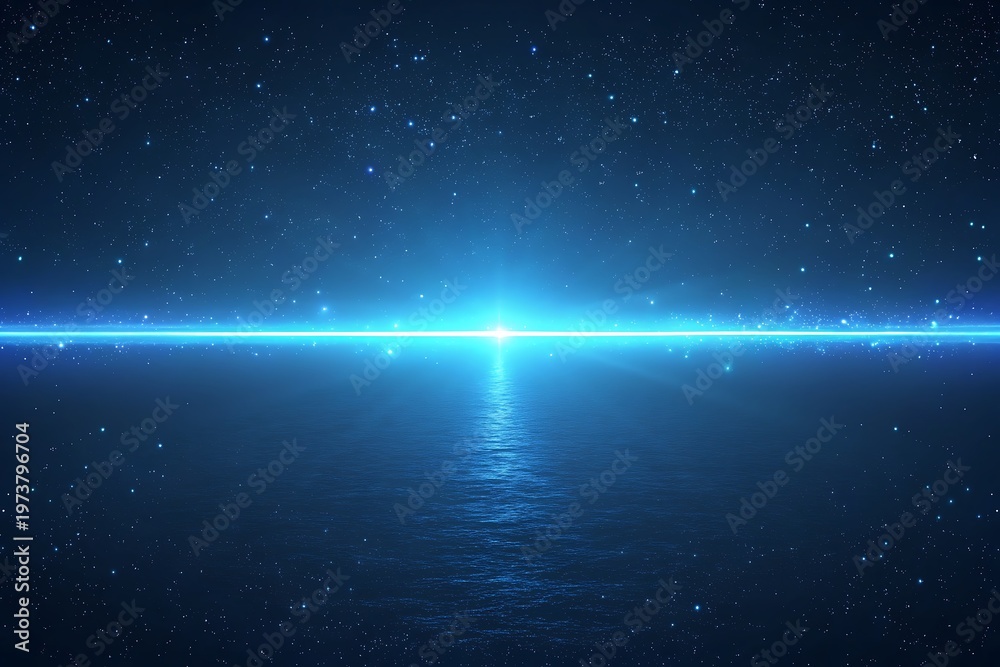 Obraz premium Blue flash on a black background. Flying magical blue dus