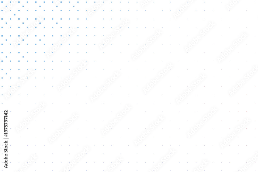 Fototapeta premium Abstract background with blue halftone dots pattern, gradient effect from top left to bottom right, minimalist geometric design