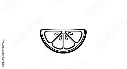 Lime wedge black white icon
