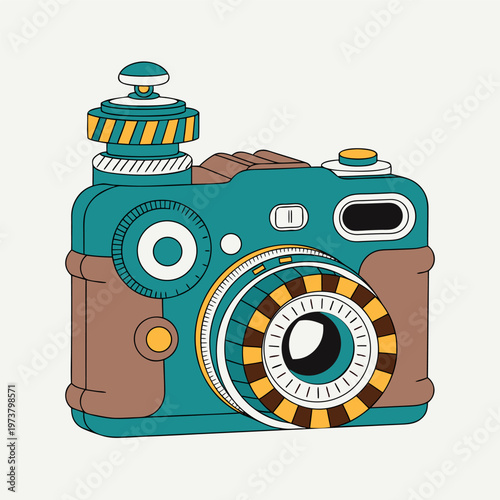  illustration of a vintage camera
