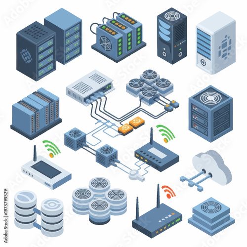 Computer Network Hardware Components System.