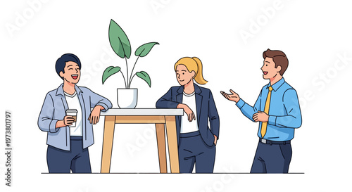 Young Professionals Relaxing in Modern Break Room