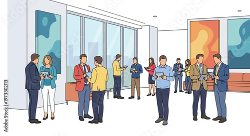 Professionals Mingling at Informal Business Event