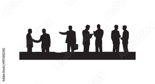 illustration of a row of people standing side by side in a line formation with arms crossed