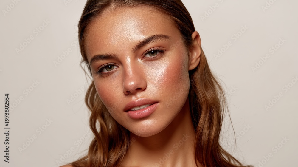 Fototapeta premium Confident woman with radiant skin.