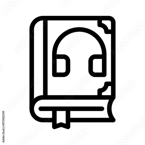audiobook line icon