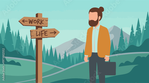 Work-Life Balance Dilemma, Man Decides Between Career and Life