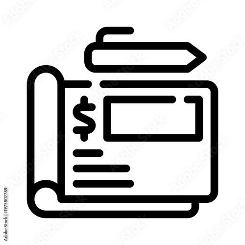 checkbook line icon