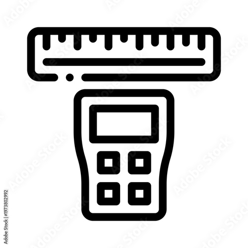 digital ruler line icon