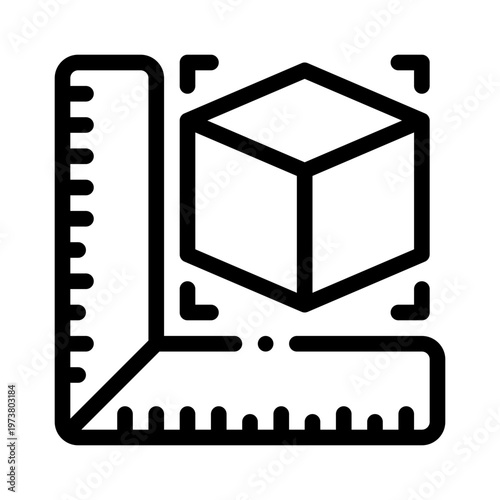 engineering ruler line icon