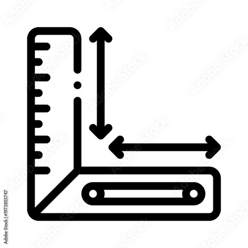 metal ruler line icon