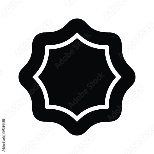 A geometric design featuring a black star with an inner pentagon outline