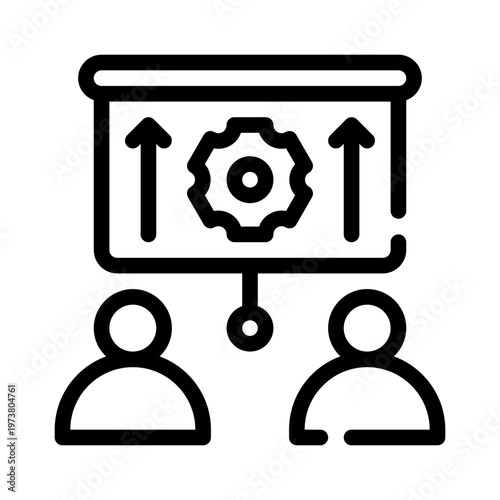 team building line icon