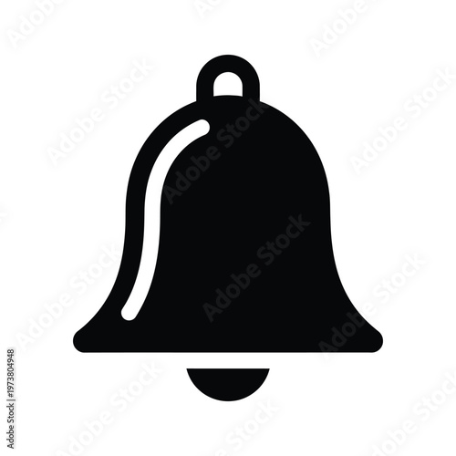 Classic black and white illustration of a bell with a clapper inside