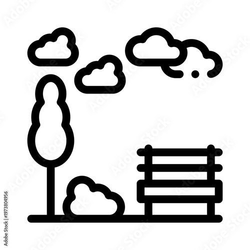 urban park line icon