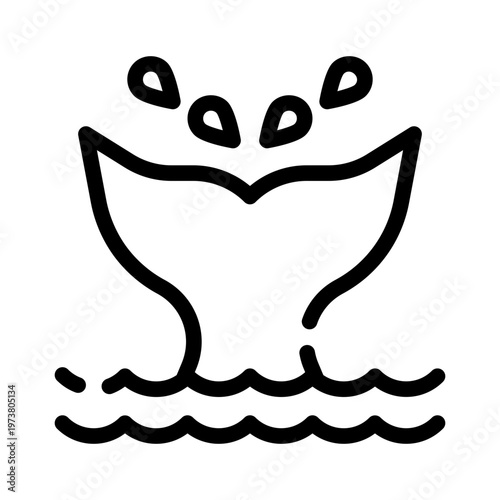 whale line icon