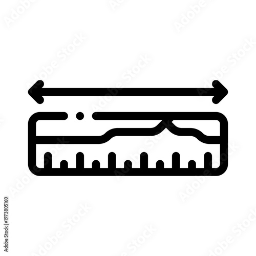 wooden ruler line icon