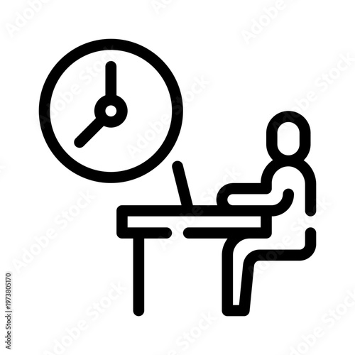 workaholic line icon