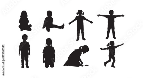 Diverse human figures in various activities and poses illustration for universal representation