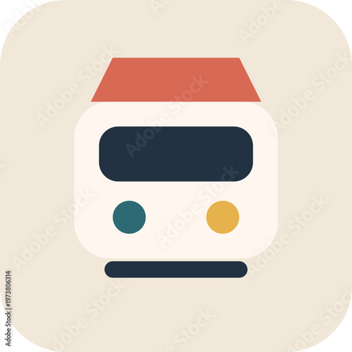 Train Station Editorial Travel Vector Icon