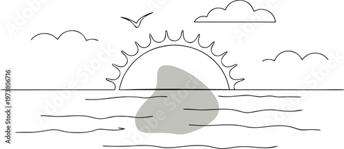 Simple Beach Sunrise Scene