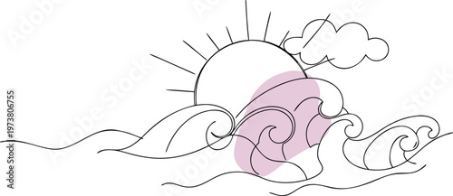 Simple Ocean Sunrise Design