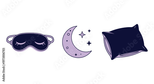 Sleeping Accessories Vector Illustration For Rest And Relaxation Concept Medical Health Icons Isolated On Transparent Background