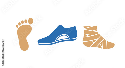 Vector Illustration Of Foot, Shoe, And Injured Foot For Health And Medical Concept Medical Health Icons Isolated On Transparent Background