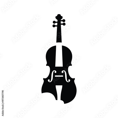 Elegant silhouette of a classic violin against a plain background