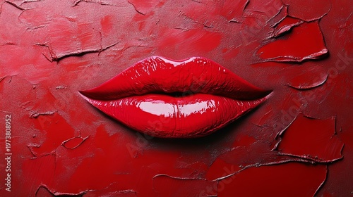 A zigzag lipstick smear on a background, perfect for creative design, advertising visuals, or promotional banners with a bold and stylish aesthetic