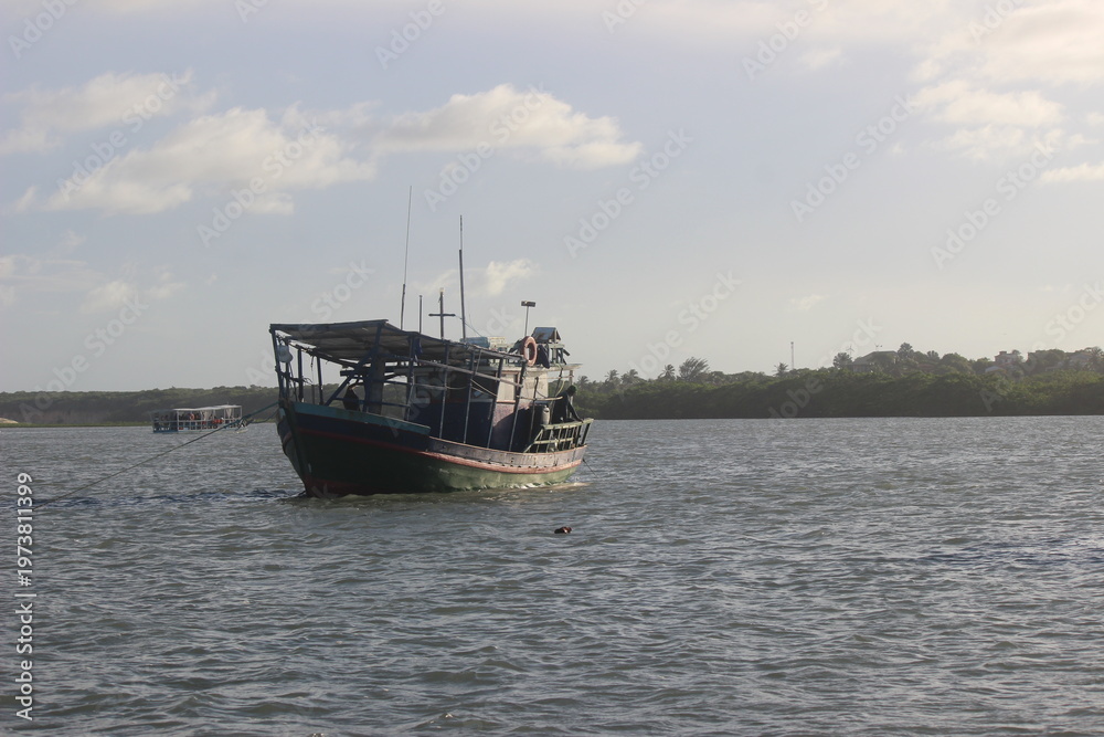 Obraz premium Praia da Barra Nova/Rio Choró, Cascavel, Ceará, Brasil