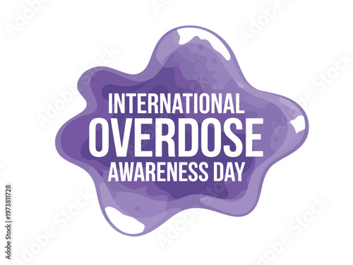 A purple awareness ribbon icon for International Overdose Awareness Day with a modern flat design
