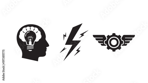 Vector Illustration Of Creative Mind With Innovative Ideas And Inspiration For Business And Technology Isolated On Transparent Background