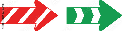 Contrasting traffic light arrows indicating stop and proceed directions Vector