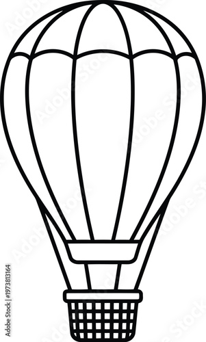 A classic depiction of a hot air balloon in flight against a plain background Vector