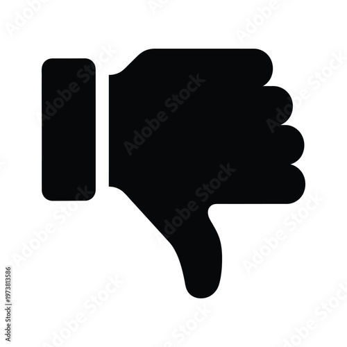 Black downwards pointing thumb icon with a vertical bar on the left side